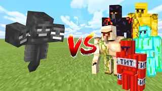 WITHER vs ALL GOLEM in Minecraft Mob Battle