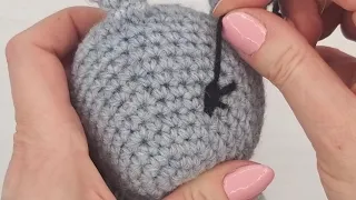 Bunny Video Tutorial 23 - Sewing Open Eyes. Learn to Crochet with Wee Woolly Wonderfuls