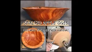Woodturning - Spalted Apple Ogee Bowl (With Tips and Design Commentary)