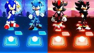 Sonic vs Sonic The Hedgehog vs Shadow vs Shadow The Hedgehog - Tiles Hop Edm Rush