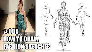 Learn How to Draw Model for Fashion Design in a Designer Dress / Figure Drawing Lesson