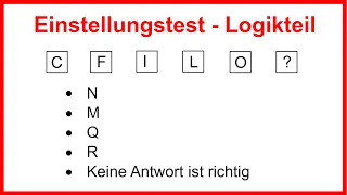 Einstellungstest Teil 2 - Logik mit Buchstaben, Logisches Denken trainieren | LehrerBros