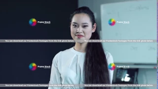 Stock footage Asian woman in conference room