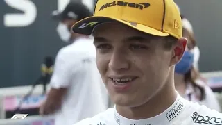 Lando Norris "I try to Hold Lewis Behind" F1 Interview 2021 Italian Grand Prix Sprint Race at Monza