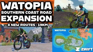 Watopia Southern Coast Road Expansion: New Zwift Roads // Eight Routes // 19km