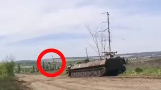 Russian Soldier Film ATGM System 9K114 Shturm Getting Hit By Stugna-P Missile