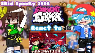 ||GC||FNF||react to||Chara vs BF Knife Fight animation||lazy._.