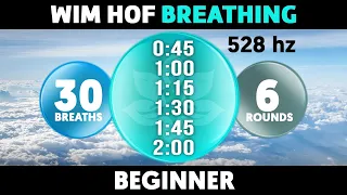 Beginner Wim Hof Guided Breathing | 6 Rounds - 30 Breaths | 528hz #SatoriFlow #WimHofBreathing