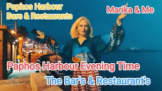 Paphos Harbour Bars & Restaurants Evening Time Kato Paphos Harbour Cyprus