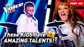 🎺UNBELIEVABLE & UNIQUE instruments in The Voice Kids! 🎻 | Top 10