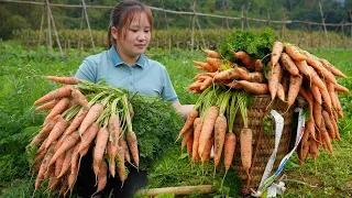 Building a house (Growing flowers) Harvesting carrots - Living With Nature - Luu Linh Family
