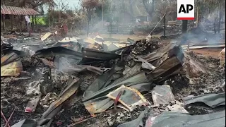 Myanmar police: Obliterated village burned by Rohingya