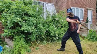 Gardening Viking Style With A Three Lobed Viking Sword