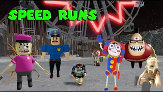 Speed Run Roblox Scary Obby! Police Girl, Mr Stinky, Escape Carnival of Terror, DIgital Barry, Borry