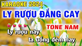 Karaoke Ly Rựu Đắng Cay Tone Nam| Nhạc sống Chữ To Dễ Hát 2024|Tấn Tài