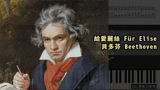 給愛麗絲 Für Elise, 貝多芬 Beethoven (Piano Tutorial) Synthesia 琴譜 Sheet Music