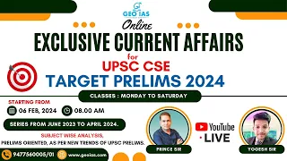 LEC - 60 | CURRENT AFFAIRS TARGET PRELIMS 2024 | FEBRUARY 2024 | POLITY (PART-2) | BY YOGESH SIR