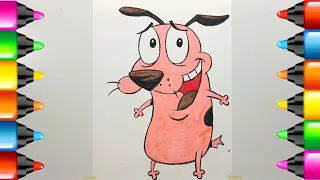 Courage the cowardly dog drawing for kids and toddlers/step by step courage the cowardly dog drawing