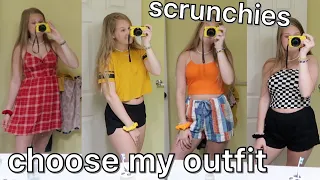 colored scrunchies choose my outfit for the week