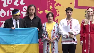 National Anthem of Uklaine, sung by Julia Stepanets, a Ukraine singer in Korea,