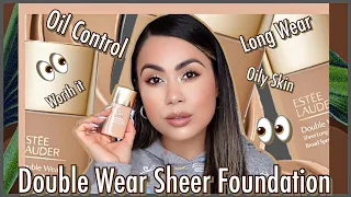 Estée Lauder Double Wear Sheer Long Wear Foundation SPF 19 Oily Skin 8 Hour Wear Test Review