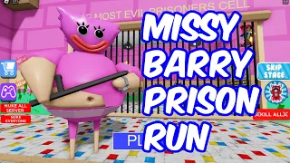 Roblox Obby Missy Barry's Prison Run Obby Full Gameplay No Death Speed Run #scaryobby