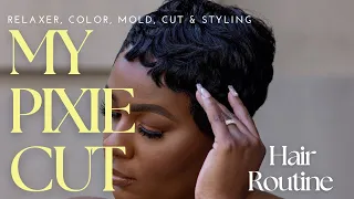 PIXIE CUT HAIR ROUTINE | HOW TO RELAX, COLOR, MOLD, CUT AND STYLE MY PIXIE | ITYECHIMA