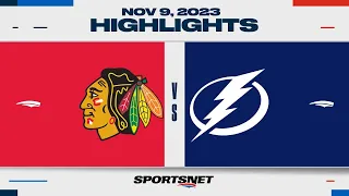 NHL Highlights | Blackhawks vs. Lightning - November 9, 2023