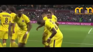 Dani Alves & Thiago Silva reaction to Mbappe's first goal with PSG Metz vs PSG 1 5