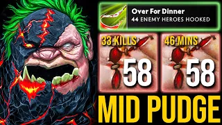 44 Enemy Heroes Hooked & 58 Stacks Of Flesh Heap | Pudge Official