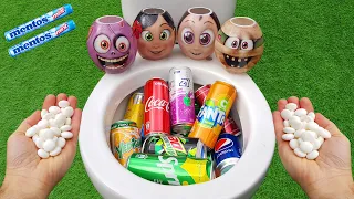 Experiment !! Coca Cola, Joozy, Fanta, Sprite, Red bull, Mtn Dew, Pepsi and Mentos in toilet