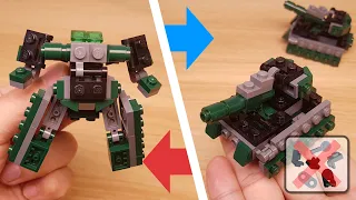 How to build mini LEGO brick tank  transformer mech - Armored Steel  (similar to Brawl)