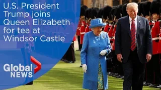 Queen Elizabeth welcomes President Trump to Windsor Castle