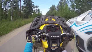 Crazy riding on BRP outlander 1000, drift and stunt