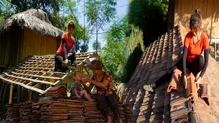 Design and build your own wooden house - Start finishing roofing and harvesting banana garden