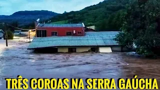 TRÊS COROAS NO RIO GRANDE DO SUL, MUITA DESTRUIÇÃO COM DUAS ENCHENTES EM 3 DIAS, VEJA A RESILIÊNCIA