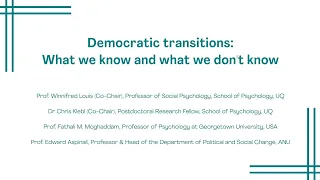 PEPSS seminar #9 Democratic transitions:  What we know and what we don't know