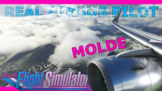 Stunning Challenging Approach: Molde guide with a Real Airbus Pilot ORBX MSFS A32NX