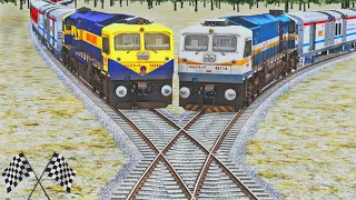 Trains Crossing on Bumpy Railroad Tracks - Indian Railways !!