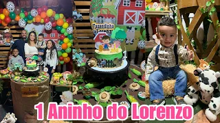 Aniversário de 1 aninho do Lorenzo | tema fazendinha || LAÍS VELOSO