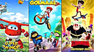 Golmaal Jr Mobile Game 2024 | Smaashhing Simba Skateboard Rush Game | Super Wings Jett Run 2024 🤩🔥
