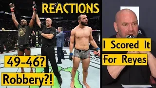 MMA Reacts to Jon Jones Controversial Decision Win Over Dominick Reyes at UFC 247