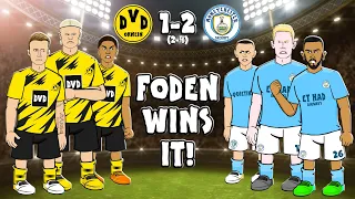 🟡Dortmund vs Man City🔵 The cartoon! (1-2 Champions League Goals Highlights 2021 Foden)