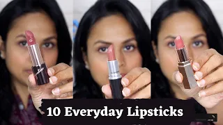 My 10 Favourite Everyday Lipsticks For Medium Dusky Skintone | Part 1 | Shalini Srivastava