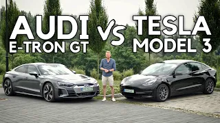 Audi e-tron GT vs Tesla Model 3 - jedna główna różnica