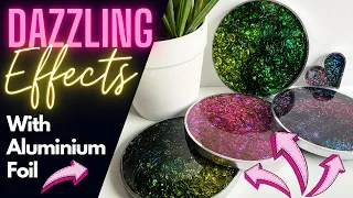 Dazzling Resin Coasters with Aluminium Foil