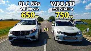 Ядерная SUBARU IMPREZA WRX STI vs Mercedes GLC 63s vs BMW X4M. ВАЗ 21099 vs OCTAVIA A5 1.4T ГОНКИ