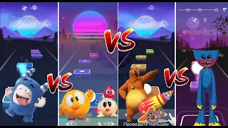 Tiles Hop EDM Rush Gameplay/Oddbods vs Grizzy And The Lemmings vs Where's Chicky vs Huggy Wuggy