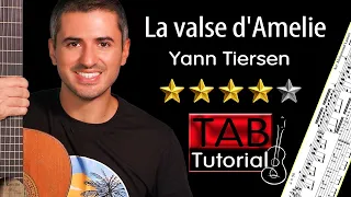 La valse d'Amelie by Yann Tiersen | classical guitar tutorial + Sheet and Tab