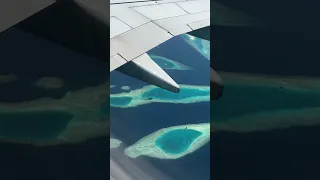 flying over the Maldives